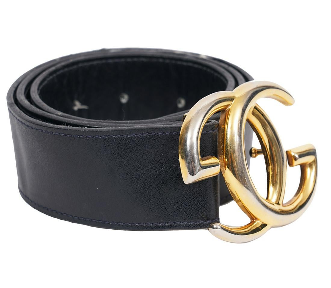 Gucci Vintage Gold Tone GG Logo Large Belt Buckle